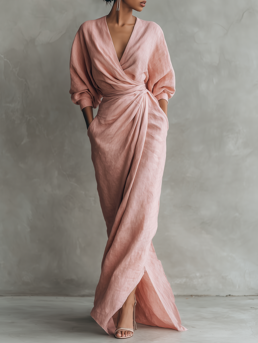 Amelia |  Linen Blend Maxi Dress