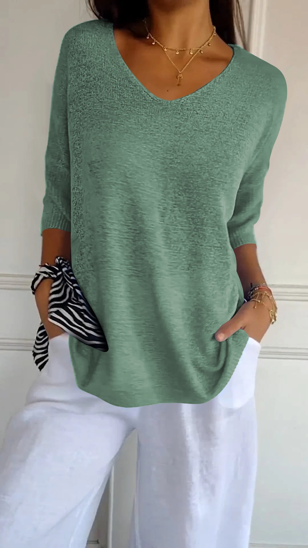 Rosel | Chic V-Neck Knitted Top for Effortless Style