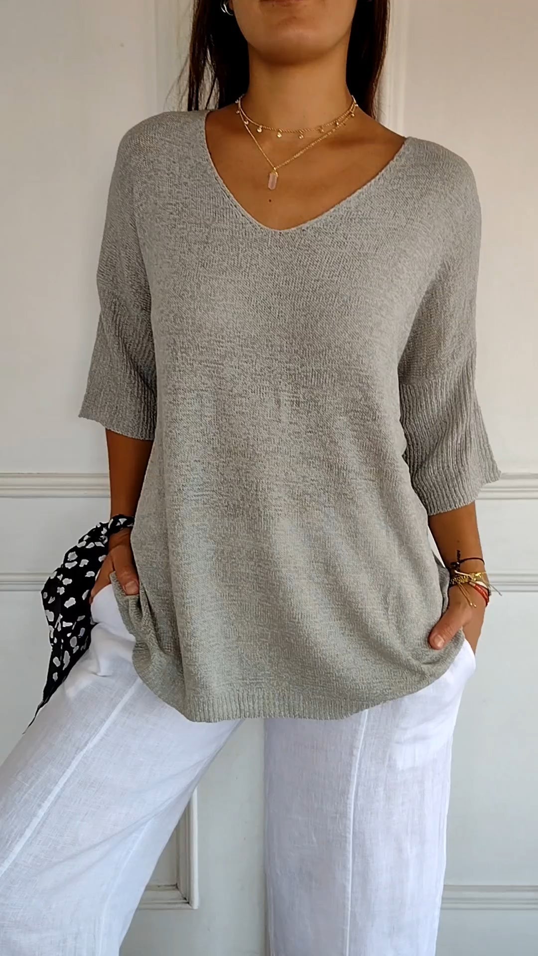 Rosel | Chic V-Neck Knitted Top for Effortless Style