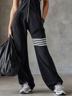 Daniela - Retro Sporty Jumpsuit with Hood and Stripes