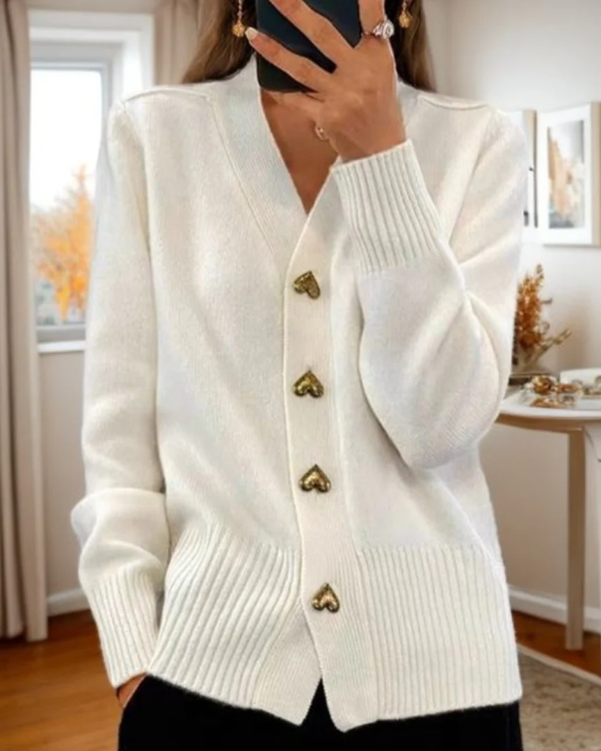Chasie | Stylish Heart-Embellished Cardigan