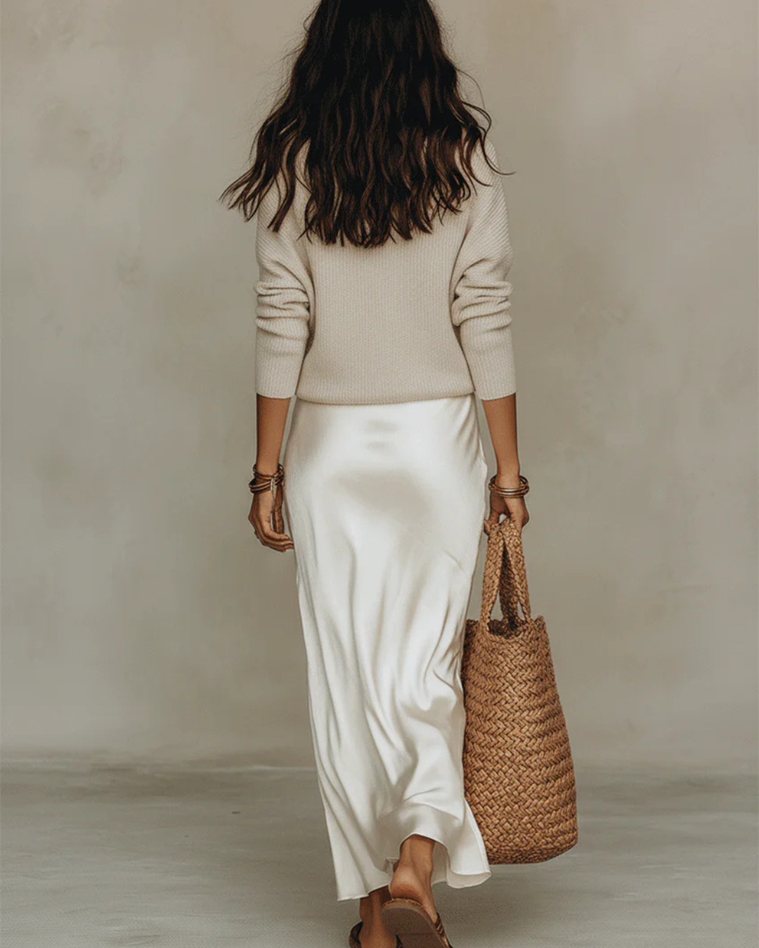 Solène | Chic Slip Dress with Cozy Knit Set
