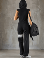 Daniela - Retro Sporty Jumpsuit with Hood and Stripes
