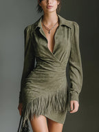 Chloe | Olive Green Mini Dress