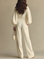 Selena – striped set with wide pants