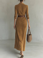 Isla | Suede Maxi Dress