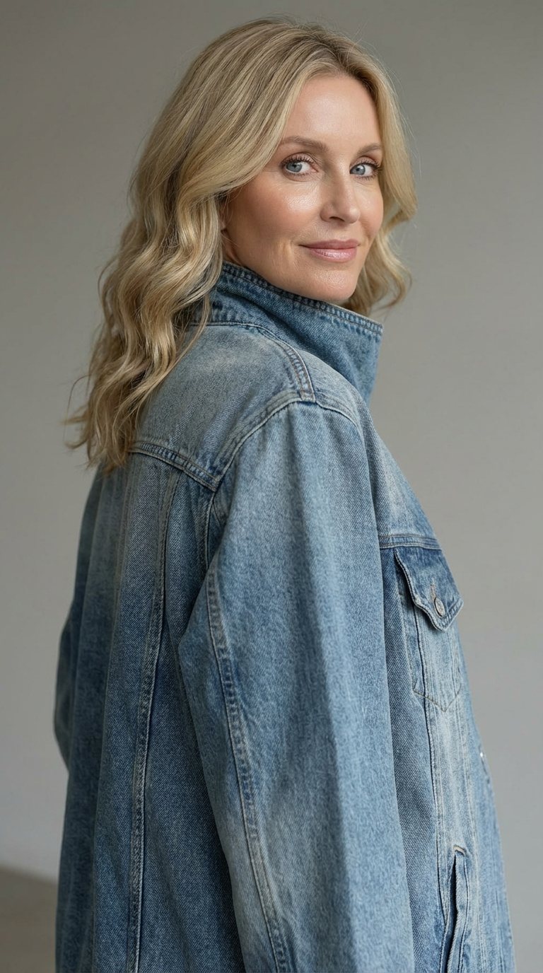 SKYE™ – Vintage Washed High Neck Asymmetric Jacket