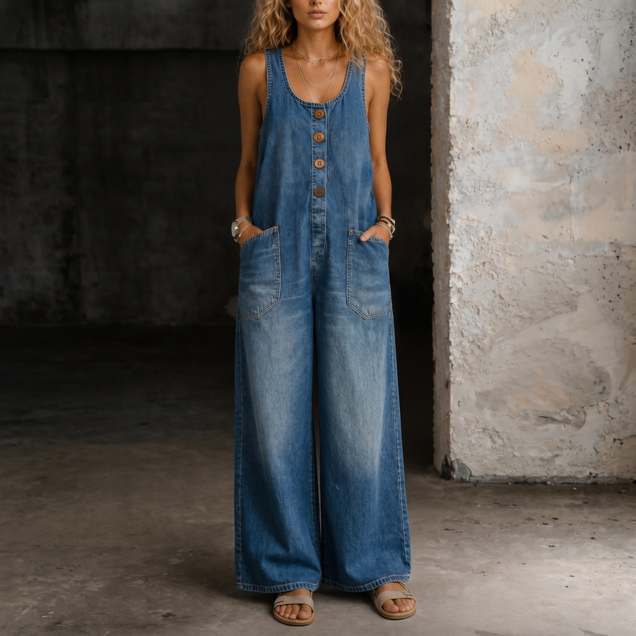 Moxelle | Denim Overall Jumpsuit