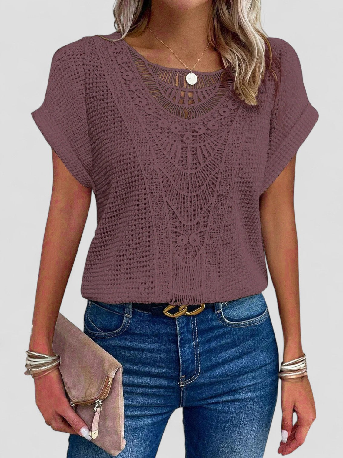 Solara™ - LACE T-SHIRT WITH SHORT SLEEVES