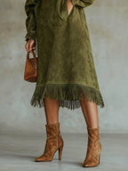 Matilda | Suede Turtleneck Dress