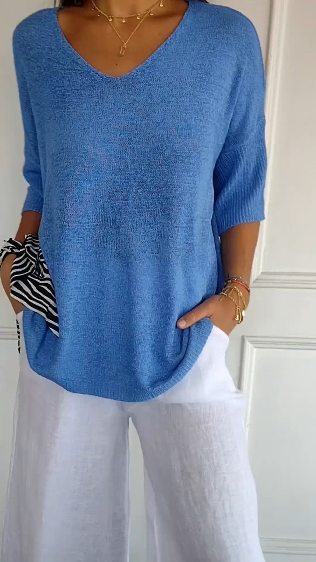 Rosel | Chic V-Neck Knitted Top for Effortless Style